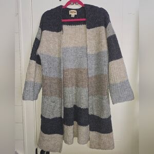 Pepin Anthropologie Alpaca Wool Blend Colorblock Open Front Cardigan Sz S